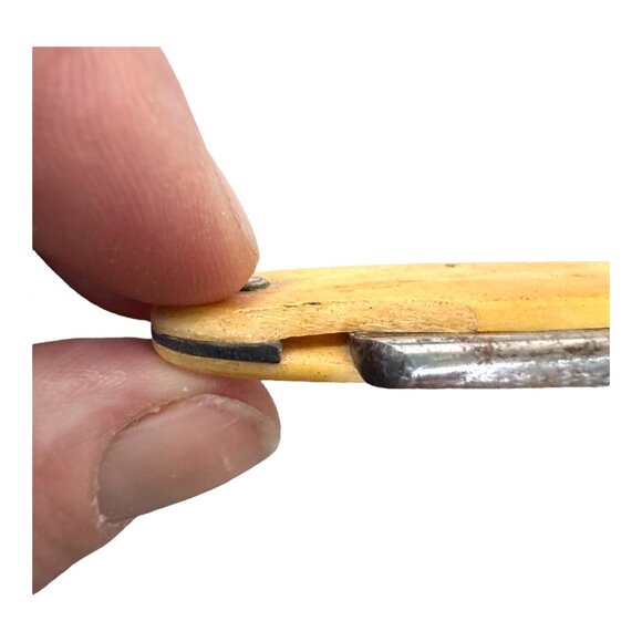 Antique M. Jung Wester Bros Anchor Brand Straight Razor With Yellow Handle READ - Picture 7 of 7